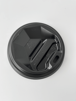 Кришки чорні D=76мм для стаканів паперових 250 мл (50 шт/уп)
