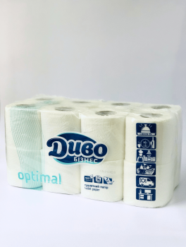 Туалетная бумага Диво Бизнес Optimal 2-слойная, белая (16 рул/уп)