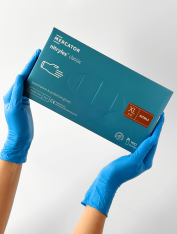 Перчатки нитриловые (размер XL) голубые 3,5 г Nitrylex CLASSIC, 100шт/уп
