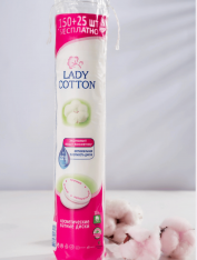 Ватные косметические диски Lady Cotton (150+25 шт/уп)
