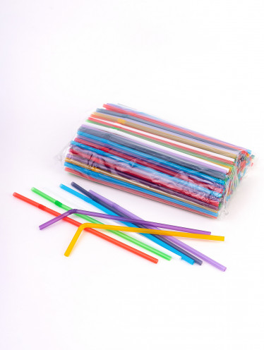 Трубочки 21 см с гофрой ассорти (200 шт/уп)