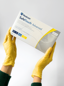 Перчатки нитриловые (размер М) желтые 3,8г Medicom, 100 шт/уп