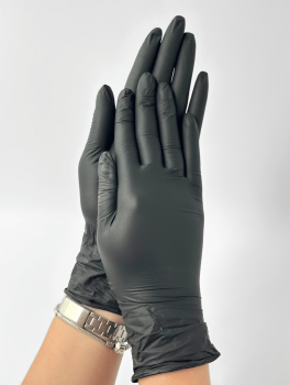 Перчатки нитриловые (размер ХS) черные 4г Nitrylex Mercator, 100 шт