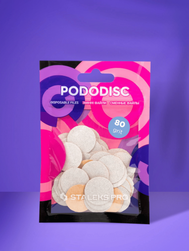 Сменные файлы для педикюрного диска (80 грит) белые Staleks Pro PodoDisc M (50 шт)