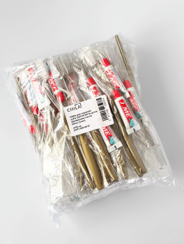 Зубной набор одноразовый: золотистая щетка+паста (50 шт/уп)