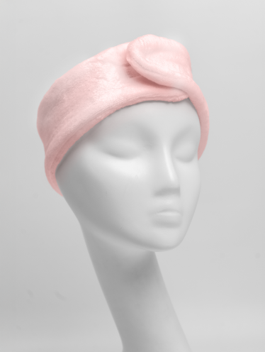 Косметическая повязка на голову с липучкой, розовая