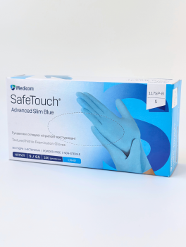 Рукавички нітрилові (розмір S) блакитні 3,5г Medicom, 100 шт