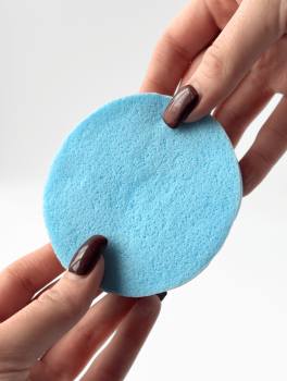 Спонж косметологический прессованный, голубой (12шт/уп)