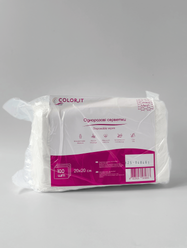 Салфетки спанлейс 20*20см, сетка (100шт/уп) COLOReIT
