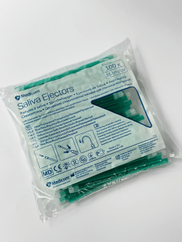 Слиновідсмоктувач пластиковий, зелений (100шт/уп)