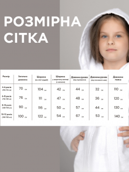 Халат детский плюшевый (300 г/м²), размер 104-116 см (4-6 лет) CHILA™
