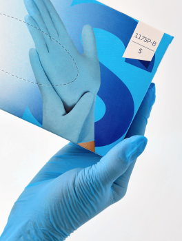 Рукавички нітрилові (розмір S) блакитні 3,5г Medicom, 100 шт