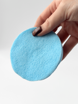 Спонж косметологический прессованный, голубой (12шт/уп)