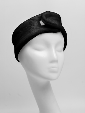 Косметична пов'язка на голову з липучкою, чорна