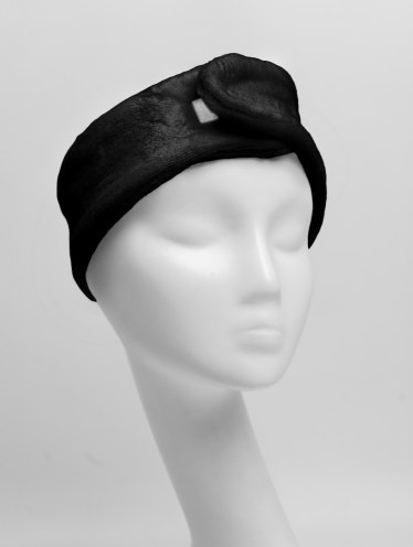 Косметическая повязка на голову с липучкой, черная
