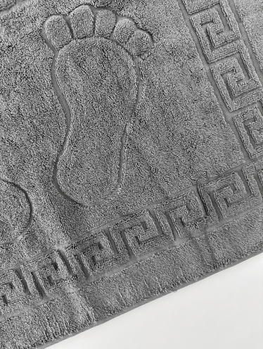 Коврик для ног махровый, серый (50*70см) Узбекистан