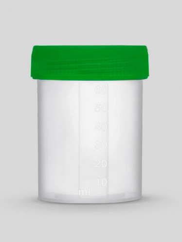 Емкость для сбора мочи 60 мл, стерильная (300 шт/уп)