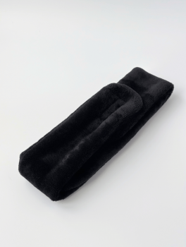 Косметична пов'язка на голову з липучкою, чорна