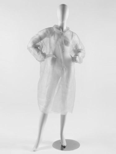 Халат одноразовый с резинкой (на кнопках), белый