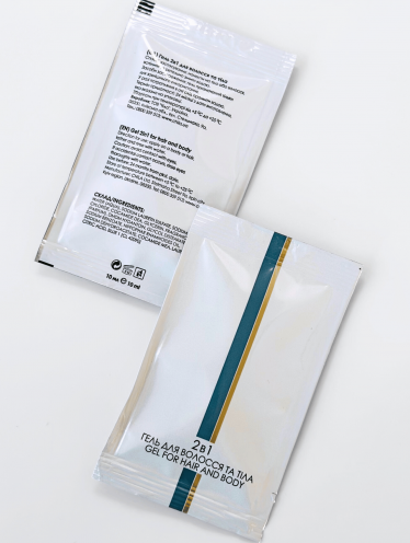 Шампунь-гель 2в1 для волос и тела в саше 10мл 10 мл (250 шт/уп)