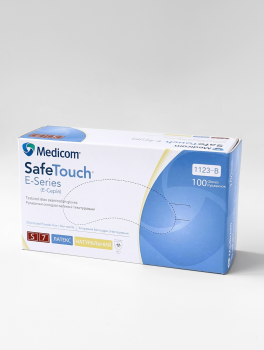 Перчатки латексные без пудры (размер S) 5,5г/м² MEDICOM, 100шт