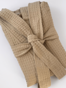 Халат вафельний для готелів та спа, бежевий, розмір L (48-50) CHILA™