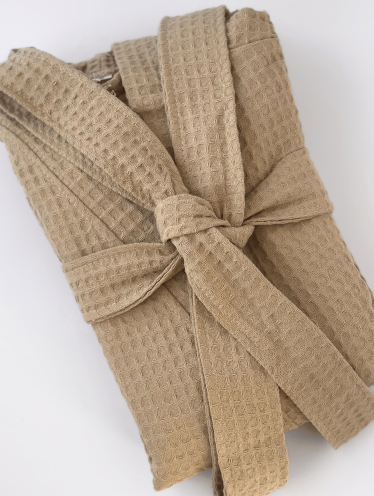 Вафельный халат для гостиниц и спа, бежевый, размер L (48-50) CHILA™