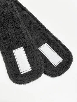 Косметическая повязка на голову махровая с липучкой, черная