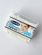 Ватные косметические палочки в коробке "Белоснежка" (200 шт/уп)