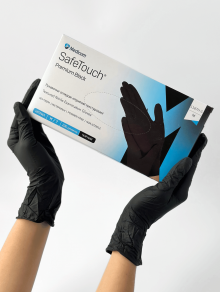Перчатки нитриловые (размер M) черные 5г Medicom, 100 шт