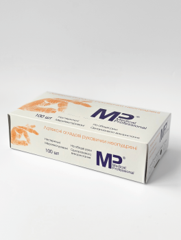 Перчатки латексные без пудры (размер S) 3,5 г/м², Medical Professional, 100 шт