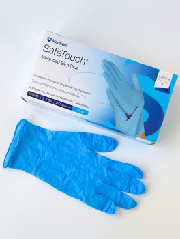 Рукавички нітрилові (розмір S) блакитні 3,5г Medicom, 100 шт