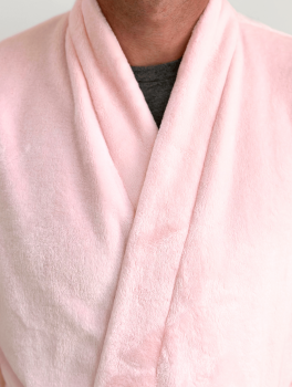Халат плюшевый розовый для гостиниц, размер M (46-48)
