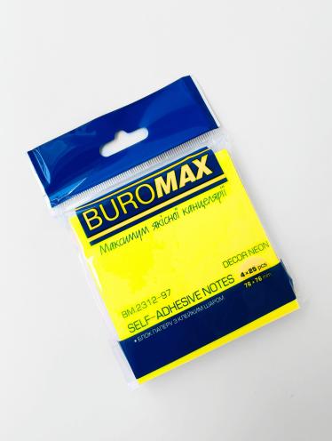 Бумага для заметок с липким слоем 76х76 мм, микс (100 л)