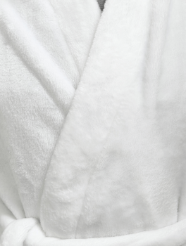 Халат плюшевый белый для гостиниц и спа, размер М (46-48)