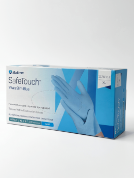 Перчатки нитриловые (размер XL) голубые 3г Medicom Vitals SB, 100 шт