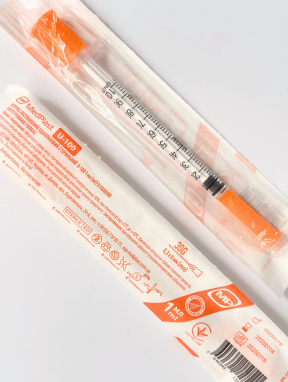 Шприц 1мл инсулиновый U-100 с интегр. иглой 30G, MedPlast (100 шт/уп)