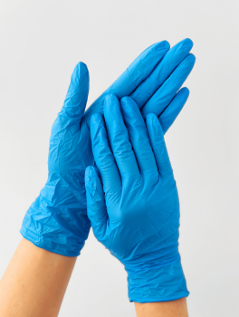 Перчатки нитриловые (размер S) голубые 3,5 г Nitrylex CLASSIC, 100шт/уп