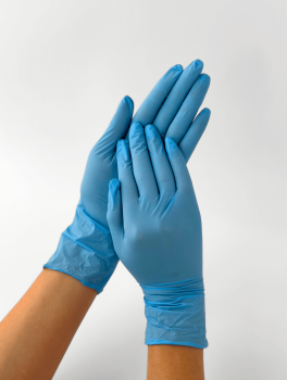 Рукавички нітрилові (розмір L) блакитні 3,5г Medicom, 100 шт