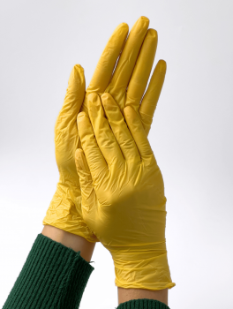 Рукавички нітрилові (розмір XS) жовті 3,8г Medicom, 100 шт/уп