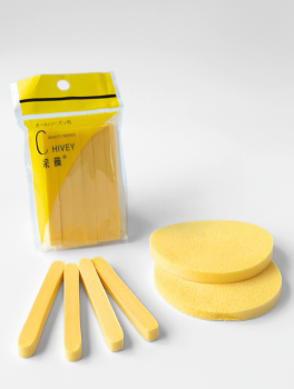 Спонж косметологический прессованный, желтый (12шт/уп)