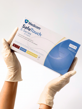 Перчатки латексные без пудры (размер S) 5,5г/м² MEDICOM, 100шт