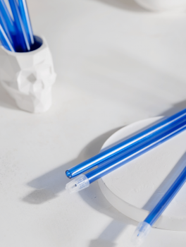 Слиновідсмоктувач пластиковий, синій (100шт/уп)