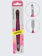 Лопатка маникюрная Gummy с силиконовой ручкой UNIQ 10 Type 4.2 (округлый пушер узкий + лопасть отогнута)