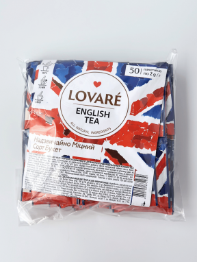 Чай чорний LOVARE 100г (2г*50шт), "ENGLISH TEA", пакетований