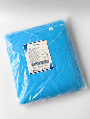 Халат хирургический с манжетом на завязках (10 шт/уп) BETAtex, синий