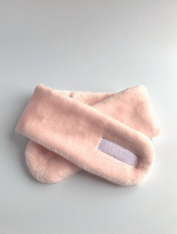 Косметична пов'язка на голову з липучкою, рожева