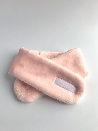 Косметична пов'язка на голову з липучкою, рожева