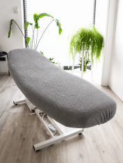 Серый махровый чехол на косметологическую кушетку CHILA™ 90×210 см (100% хлопок)