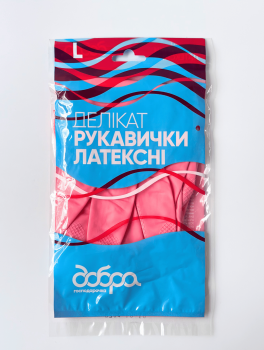 Рукавички латексні делікат (розмір L) "Добра господарочка"